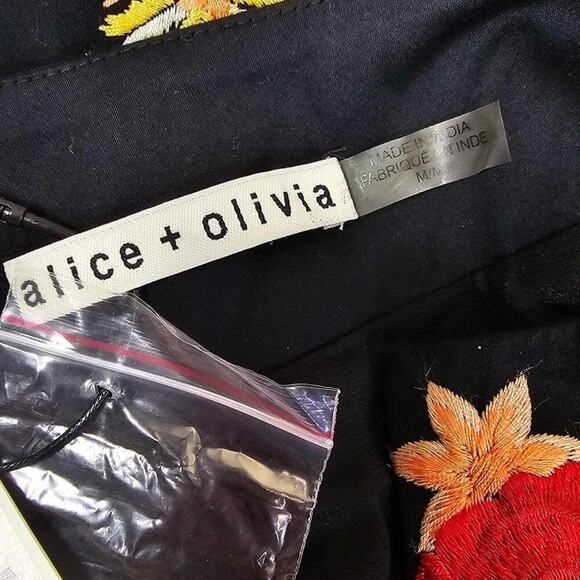New Alice + Olivia Rory Multicolor Floral Embroidered Long Jacket Coat Size M - Picture 15 of 16